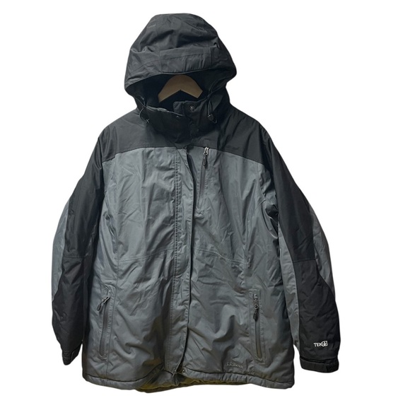 LL Bean Rugged Ridge Parka Jacket Coat Women's 2X Black Gray TEK Ski Snow Winter - Picture 1 of 15